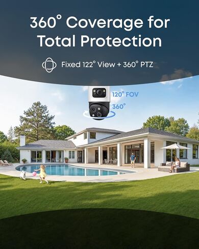 eufy PoE Bullet-PTZ Cam S4 مع دعامة تثبيت على الزاوية eufy (T870B)، كاميرا NVR إضافية، عدسة ثلاثية 4K UHD، مجال رؤية 122 درجة، دوران وإمالة 360 درجة، تكبير هجين 8×، تتبع الذكاء الاصطناعي، ضوء أحمر وأزرق، رؤية ليلية ملونة in Kuwait