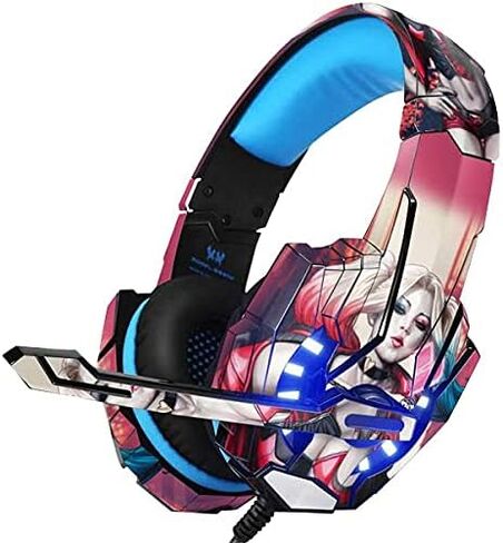 غلاف Skinit متوافق مع سماعة الألعاب BENGOO G9000 - تصميم رسوم متحركة مرخص رسميًا من Warner Bros Harley Quinn in Kuwait
