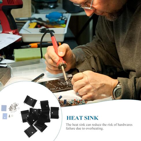 NUOBESTY 40pcs Aluminum To-220 Semiconductor Heat Sink Cooling Fin Kit Insulation Pads and Screws for Electronic Voltage Regulator and Mosfet Cooling in Computer Components Random Color in Saudi Arabia