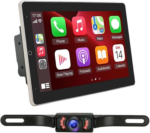 Android 13.0 Rotatable Universal Double Din Car Stereo 10 Inch HD Touch Screen Car Audio Multimedia Receiver with Carplay Android Auto GPS Radio Navigation Bluetooth Camera(2G+32G) in Saudi Arabia