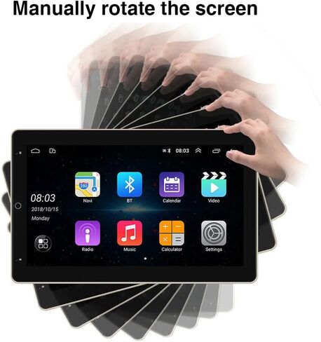 Android 13.0 Rotatable Universal Double Din Car Stereo 10 Inch HD Touch Screen Car Audio Multimedia Receiver with Carplay Android Auto GPS Radio Navigation Bluetooth Camera(2G+32G) in Saudi Arabia