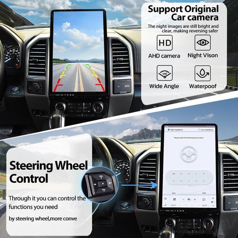 16.8 بوصة راديو السيارة الاندورويد لفورد F150 رابتور 2015 2016 2017 2018 2019 2020 2021 2022 شاشة تعمل باللمس أندرويد السيارات اللاسلكية Carplay نظام تحديد المواقع والملاحة مشغل الوسائط المتعددة رئيس وحدة (SYNC3) in Kuwait