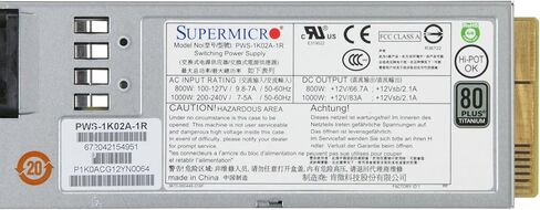 Supermicro PWS-1K03A-1R 1U 1000W Redundant Power Supply Titanium W/PMbus 76x365x40mm,RoHS/REACH in Saudi Arabia