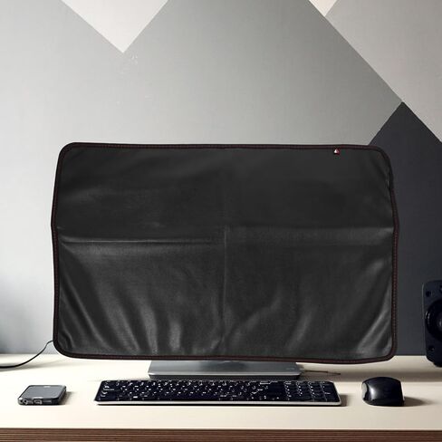 TEHAUX Oxford Cloth 27-inch Desktop Computer Monitor Dust Cover with Pocket, Protective Screen Display Cover for PC Monitors, Dustproof Accessory for Office and Home Use in Saudi Arabia