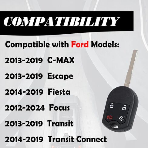 MechanMagic Key Fob Replacement Fits for Ford C-MAX Escape Fiesta Transit Connect Focus 2012 2013 2014 2015 2016 2017 2018 2019 2020 2021 2022 2023 2024 Transit Keyless Entry Remote Control CWTWB1U793 in Saudi Arabia