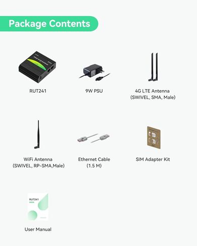 LINOVISION Industrial Teltonika 4G جهاز التوجيه الخلوي RUT241، تجاوز الفشل التلقائي، VPN متقدم، معتمد من Verizon/AT&T/T-Mobile، مودم 4G صناعي لأمريكا الشمالية in Kuwait