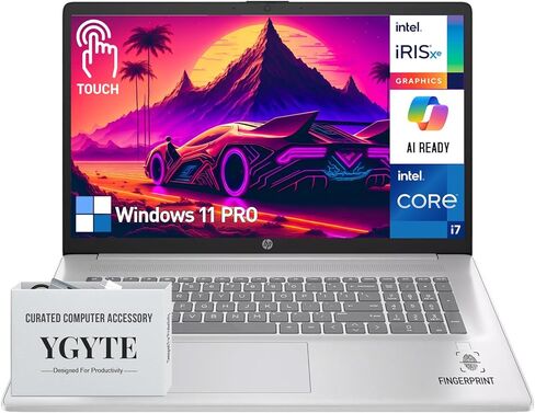 HP 17 Inch Laptop Touchscreen Computer, 17.3" HD+ Touch Screen Business Laptop PC, Intel Core i7, 64GB RAM, 2TB SSD, Windows 11 Pro, Backlit 10-Key, FP in Kuwait