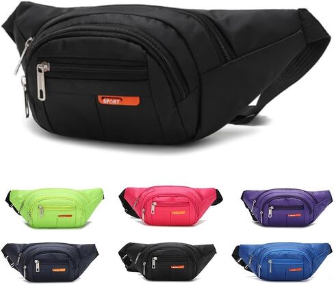 Water Resistant Bum Bag with Adjustable Buckle Strap for Men Women, BetterJonny 4-Zipper Pockets Bumbag Waist Fanny Pack for Hiking/Dog Walking/Travel & Outdoor Activities in Saudi Arabia