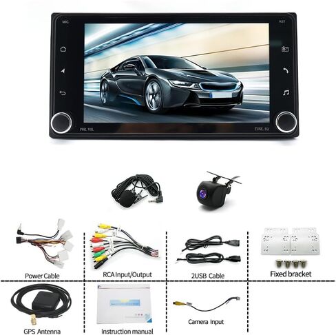 4G+64G Car Stereo for Toyota Hilux 1998-2004 7 Inch Touchscreen Android 13 Car Radio with Carplay & Android Auto GPS Navigation Head Unit w/Bluetooth WiFi FM/RDS Backup Camera Mirror Link SWC in Saudi Arabia