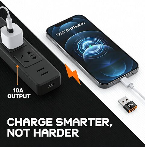 10 عبوات من محول USB-C إلى USB بقدرة 200 واط، ونقل بيانات 480 ميجابايت ومحول شحن سريع لسلسلة iPhone 16/15 وساعة Apple Watch Ultra/8/7 (أسود) in Kuwait