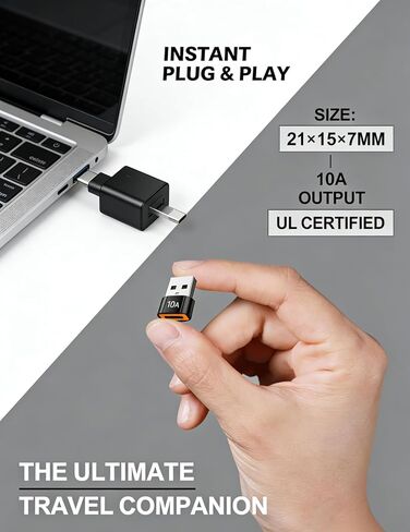 10 عبوات من محول USB-C إلى USB بقدرة 200 واط، ونقل بيانات 480 ميجابايت ومحول شحن سريع لسلسلة iPhone 16/15 وساعة Apple Watch Ultra/8/7 (أسود) in Kuwait