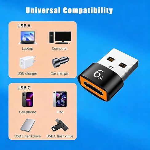 10 عبوات من محول USB-C إلى USB بقدرة 200 واط، ونقل بيانات 480 ميجابايت ومحول شحن سريع لسلسلة iPhone 16/15 وساعة Apple Watch Ultra/8/7 (أسود) in Kuwait