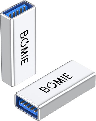 محول USB أنثى إلى أنثى 2 حزمة، USB 3.0 نوع A أنثى إلى أنثى موصل محول تمديد، 5 جيجابت في الثانية نقل البيانات والشحن لتوصيل التمديد اثنين USB-A ذكر ينتهي كابل الألومنيوم قذيفة رمادي in Saudi Arabia