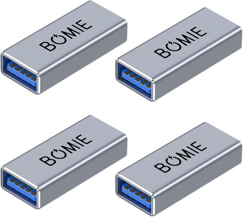 محول USB أنثى إلى أنثى 2 حزمة، USB 3.0 نوع A أنثى إلى أنثى موصل محول تمديد، 5 جيجابت في الثانية نقل البيانات والشحن لتوصيل التمديد اثنين USB-A ذكر ينتهي كابل الألومنيوم قذيفة رمادي in Kuwait