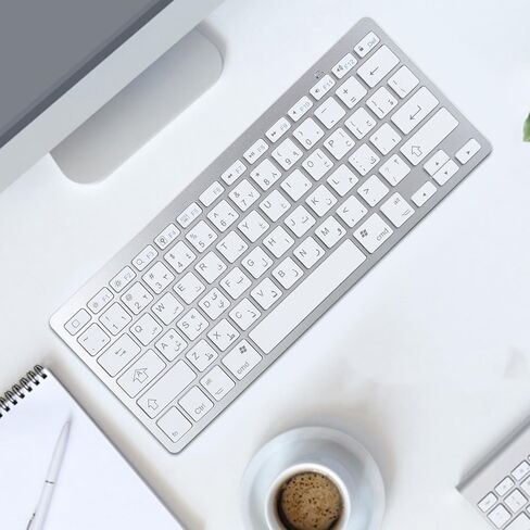 Yunir Silent Keyboard, Slim Bluetooth Keyboard for iOS, for Android, for for Smarttv, for OS X, and Devices (Arabic) in Saudi Arabia
