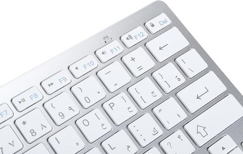 Yunir Silent Keyboard, Slim Bluetooth Keyboard for iOS, for Android, for for Smarttv, for OS X, and Devices (Arabic) in Saudi Arabia