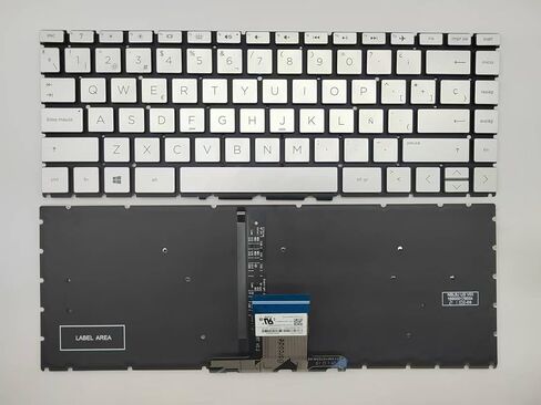 Laptop Replacement Spanish Layout Keyboard for HP 14-CK 14-CD 14-CM 14-DG 14-DQ 14s-DQ 240 G7 245 G7 246 G7.Pavilion X360 14-CD 14-DH.Pavilion 14-CE Silver with Backlit in Saudi Arabia