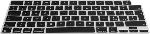 kwmobile Keyboard Cover Compatible with Apple MacBook Air 13 M4 2025 A3240 - QWERTY (Spain) Layout Keyboard Cover Silicone Skin - Black in Saudi Arabia