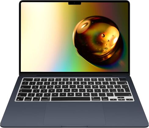 kwmobile Keyboard Cover Compatible with Apple MacBook Air 13 M4 2025 A3240 - QWERTY (Spain) Layout Keyboard Cover Silicone Skin - Black in Saudi Arabia