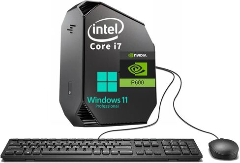 كمبيوتر مكتبي HP Z2 Mini G4 Workstation، Core i7-8700T 3.2 جيجا هرتز، ذاكرة الوصول العشوائي 8 جيجا، 256 جيجا SSD، الماوس ولوحة المفاتيح، منافذ العرض، Windows 11 Pro (متجدد) in Kuwait
