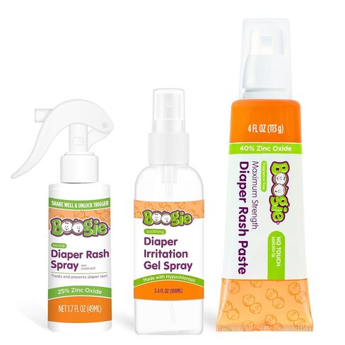 Diaper Rash Cream Spray by Boogie Bottoms, Travel Friendly No-Rub Touch Free Application for Sensitive Skin, from The Maker of Boogie Wipes, Over 200 Sprays per Bottle, 1.7 oz in Saudi Arabia