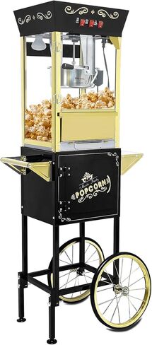 Vintage Popcorn Machine, 16oz Popper Stainless-Steel Kettle & Warming Light, Makes Up to 96 Cups, Ideal for Family Gatherings, Movie Theaters & Amusement Parks, Red in Kuwait