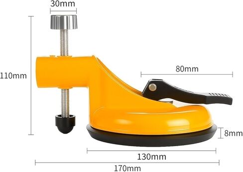 Adjustable Vacuum Suction Cups for Seam-Joining Leveling, Floor Gap Fixer Tool, 130 mm Height Setter, Stainless Steel Plate and Knob for Tile Leveling with Heavy-Duty Rubber Suction Cups (1 PCS) in Kuwait