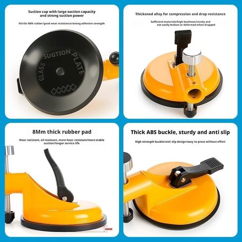 Adjustable Vacuum Suction Cups for Seam-Joining Leveling, Floor Gap Fixer Tool, 130 mm Height Setter, Stainless Steel Plate and Knob for Tile Leveling with Heavy-Duty Rubber Suction Cups (1 PCS) in Kuwait