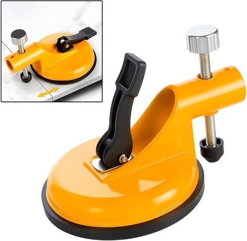 Adjustable Vacuum Suction Cups for Seam-Joining Leveling, Floor Gap Fixer Tool, 130 mm Height Setter, Stainless Steel Plate and Knob for Tile Leveling with Heavy-Duty Rubber Suction Cups (1 PCS) in Kuwait