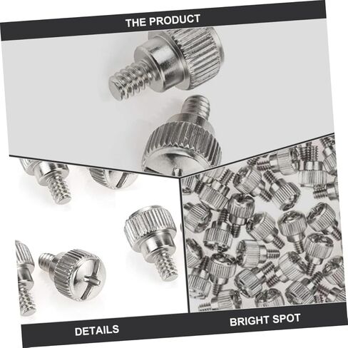Veemoon 100pcs Knurled Thumbscrews Computer Chassis Screws Silver Replacement for Desktop PC Side Panel Fixing, Practical Computer Case Accessory for DIY Assembly in Saudi Arabia
