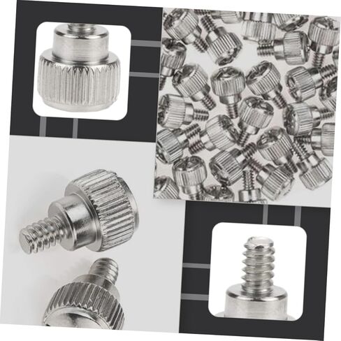 Veemoon 100pcs Knurled Thumbscrews Computer Chassis Screws Silver Replacement for Desktop PC Side Panel Fixing, Practical Computer Case Accessory for DIY Assembly in Saudi Arabia