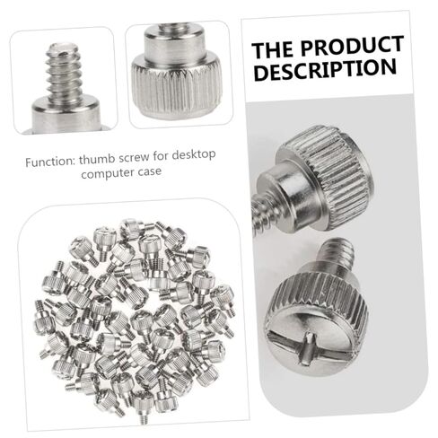 Veemoon 100pcs Knurled Thumbscrews Computer Chassis Screws Silver Replacement for Desktop PC Side Panel Fixing, Practical Computer Case Accessory for DIY Assembly in Saudi Arabia