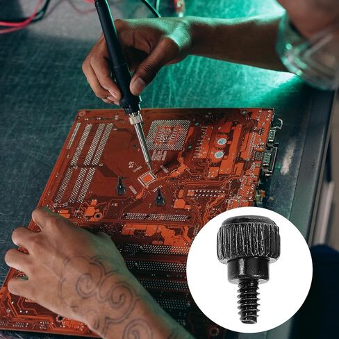 Gadpiparty 10 قطع DIY حافظة كمبيوتر DIY مجموعة براغي إبهام من الزنك الأسود مشدودة يدويًا للوحة الجانبية لأجهزة الكمبيوتر الشخصية والصيانة والإصلاح الإلكترونيات in Kuwait