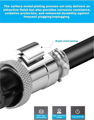 GX16 4 Pin Aviation Connector Cable, 9.84FT Double Female Extension Cord with Panel Mount, Circular Metal Plug Wire for Industrial Equipment in Saudi Arabia