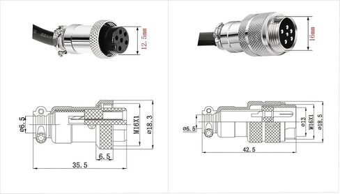 GX16 4 Pin Aviation Connector Cable, 9.84FT Double Female Extension Cord with Panel Mount, Circular Metal Plug Wire for Industrial Equipment in Saudi Arabia