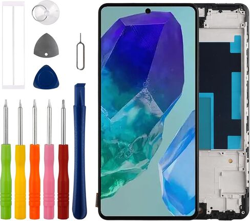 Duotipa 6.7" OLED Screen Compatible with Samsung Galaxy M55 SM-M556B LCD Display Touchscreen Digitizer Assembly with Repair Tools Kit,Support Fingerprint Function in Saudi Arabia