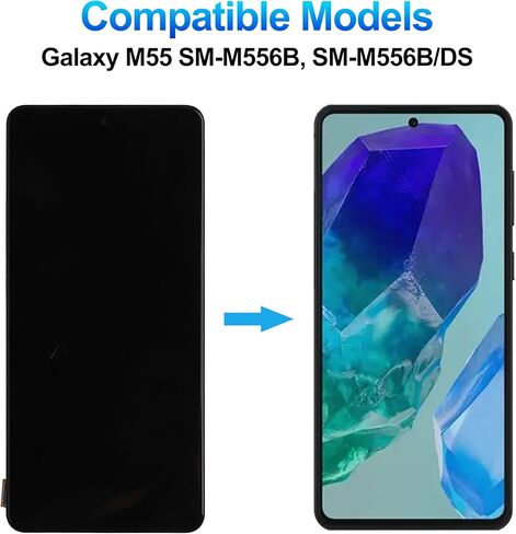 Duotipa 6.7" OLED Screen Compatible with Samsung Galaxy M55 SM-M556B LCD Display Touchscreen Digitizer Assembly with Repair Tools Kit,Support Fingerprint Function in Saudi Arabia
