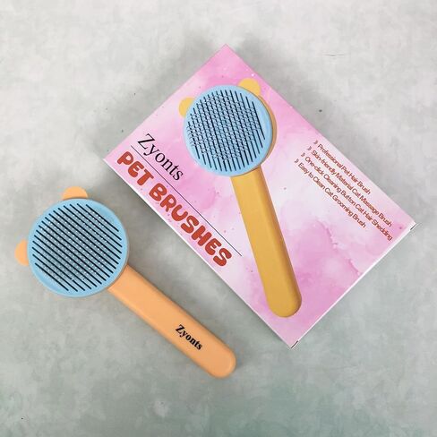 Zyonts Pet brushes – Gentle Deshedding & Detangling Brush for Dogs & Cats, Comfortable Handle, Safe & Effective Fur Care in Saudi Arabia
