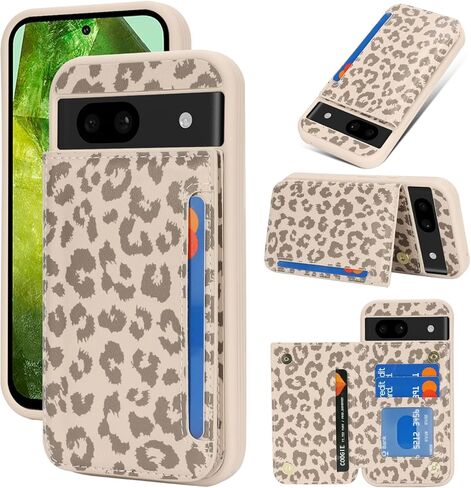 iCoverCase متوافق مع حافظة Google Pixel 8a مع حامل بطاقة، حافظة هاتف محفظة للنساء والرجال [RFID Blocking] حافظة محفظة واقية من جلد البولي يوريثان لهاتف Pixel 8a (أسود) in Kuwait