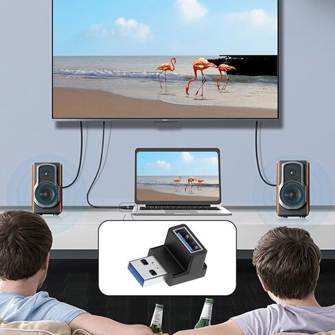 محول USB بالزاوية اليمنى - محول USB 3.0 ذكر إلى أنثى - نقل بيانات بسرعة 10 جيجابت في الثانية، موصل، موصل موسع لأجهزة الكمبيوتر المحمول والكمبيوتر الشخصي والتلفزيون in Saudi Arabia