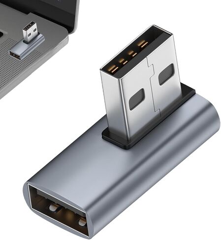 محول USB بالزاوية اليمنى - محول USB 3.0 ذكر إلى أنثى - نقل بيانات بسرعة 10 جيجابت في الثانية، موصل، موصل موسع لأجهزة الكمبيوتر المحمول والكمبيوتر الشخصي والتلفزيون in Saudi Arabia