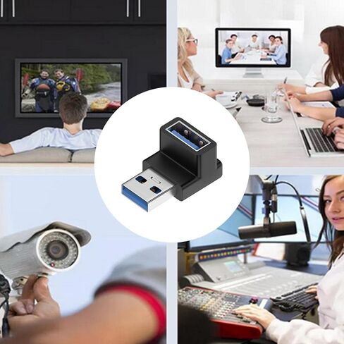 محول USB بالزاوية اليمنى - محول USB 3.0 ذكر إلى أنثى - نقل بيانات بسرعة 10 جيجابت في الثانية، موصل، موصل موسع لأجهزة الكمبيوتر المحمول والكمبيوتر الشخصي والتلفزيون in Saudi Arabia