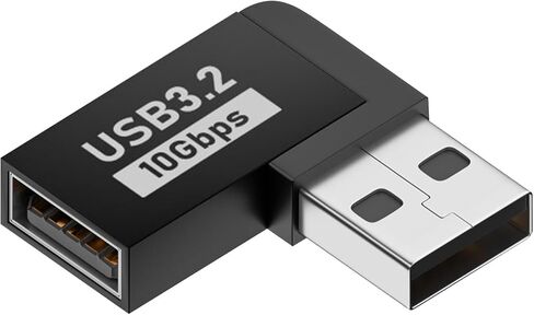 محول USB بالزاوية اليمنى - محول USB 3.0 ذكر إلى أنثى - نقل بيانات بسرعة 10 جيجابت في الثانية، موصل، موصل موسع لأجهزة الكمبيوتر المحمول والكمبيوتر الشخصي والتلفزيون in Saudi Arabia