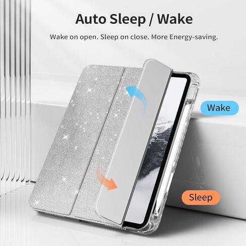 حافظة لجهاز iPad (A16) الجيل الحادي عشر مقاس 11 بوصة 2025، حافظة iPad الجيل العاشر مقاس 10.9 بوصة، غطاء لامع مقاوم للصدمات مع غطاء خلفي شفاف لامع وحامل أقلام (وردي وردي) in Kuwait