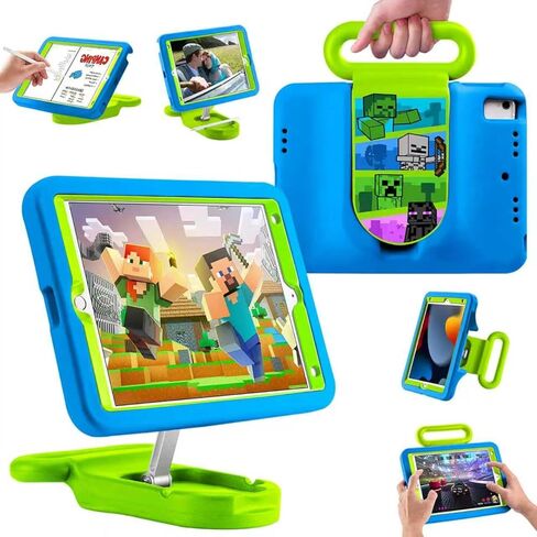 حافظة أطفال متوافقة مع iPad 7th/8th/9th Gen، 10.2 بوصة 2021/2020/2019 حافظة مع صورة قابلة للتعديل ومقبض حامل وغطاء حماية صديق للأطفال لجهاز iPad 10.2 بوصة in Saudi Arabia