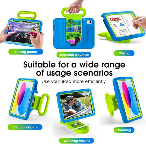 حافظة أطفال متوافقة مع iPad 7th/8th/9th Gen، 10.2 بوصة 2021/2020/2019 حافظة مع صورة قابلة للتعديل ومقبض حامل وغطاء حماية صديق للأطفال لجهاز iPad 10.2 بوصة in Saudi Arabia