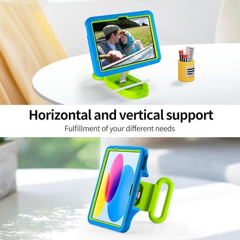 حافظة أطفال متوافقة مع iPad 7th/8th/9th Gen، 10.2 بوصة 2021/2020/2019 حافظة مع صورة قابلة للتعديل ومقبض حامل وغطاء حماية صديق للأطفال لجهاز iPad 10.2 بوصة in Saudi Arabia