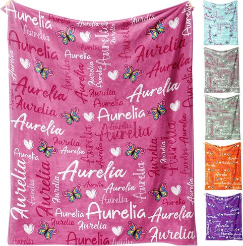 D-Story Custom Mermaid Blanket with Photo and Name for Girls - Personalized Blankets for Kids Toddler Adult - Customized Throw Blanket for Baby Adult - Fuzzy & Fleece Plushing Baby Blanket in Kuwait