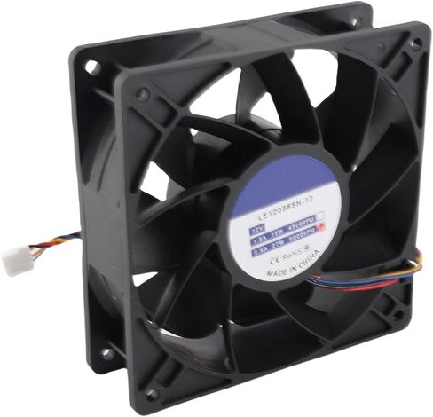 CHICIRIS 12 سم مروحة تبريد سوداء عالية السرعة 6000 دورة في الدقيقة 12 فولت 2.7A 4pin FG DC بدون فرشاة PWM مروحة حافظة كمبيوتر لخوادم الكاميرا، مادة ABS in Kuwait