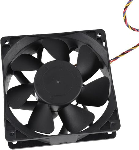 CHICIRIS 12 سم مروحة تبريد سوداء عالية السرعة 6000 دورة في الدقيقة 12 فولت 2.7A 4pin FG DC بدون فرشاة PWM مروحة حافظة كمبيوتر لخوادم الكاميرا، مادة ABS in Kuwait
